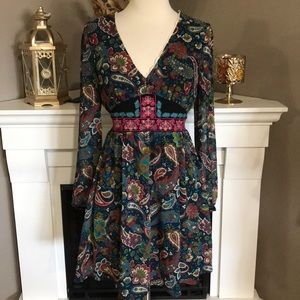 Flying Tomato Boho Long Sleeve Paisley Dress